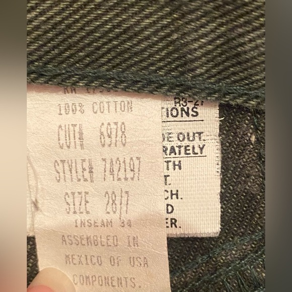 VINTAGE Rocky Mountain Woman’s Hunter  Green Rockies Jeans Size 28/7 - Picture 5 of 8
